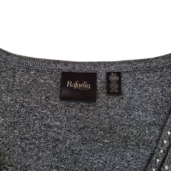 LONG SLEEVE GREY SWEATER WITH STUDDED V-NECK SIZE XL - Picture 6 of 9